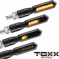 4 X LED Lauflicht Blinker Sequentiell Laufeffekt Schwarz GetöNt Motorrad Quad