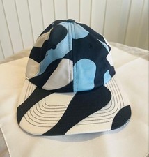 Emilio Pucci Leo Corno Print Cotton Baseball Cap Hat Blue Black Italy Size S