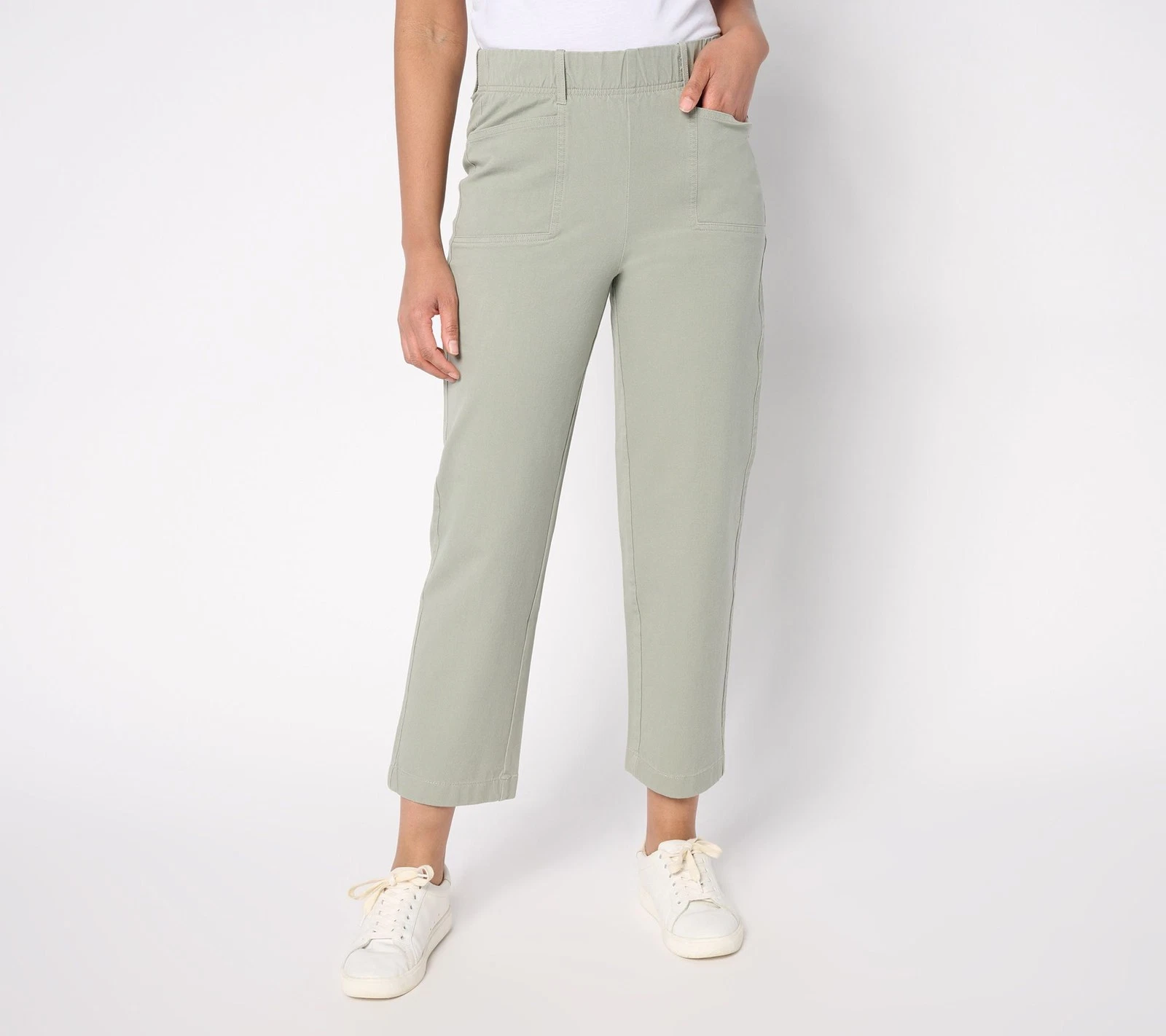 Gloria Vanderbilt Women's Pants Sz M All-Stretch Twill Straight Leg Green