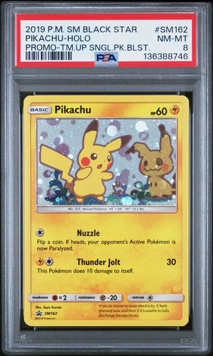 2019 POKEMON SM BLACK STAR PROMO TEAM UP SINGLE PACK BLISTERS PIKACHU-HOLO PSA 8