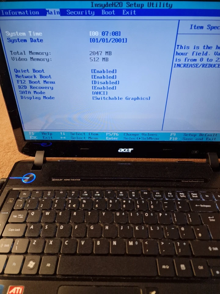 Acer Aspire 5935G Laptop 15.6" IC2D T6600 2.2GHz 2gb Ram No Hdd Power On Tested - Image 3 of 4
