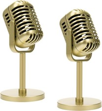 2 Pcs Microphone Vintage Look Old Style Dynamic Vocal Classic Retro Studio Stage
