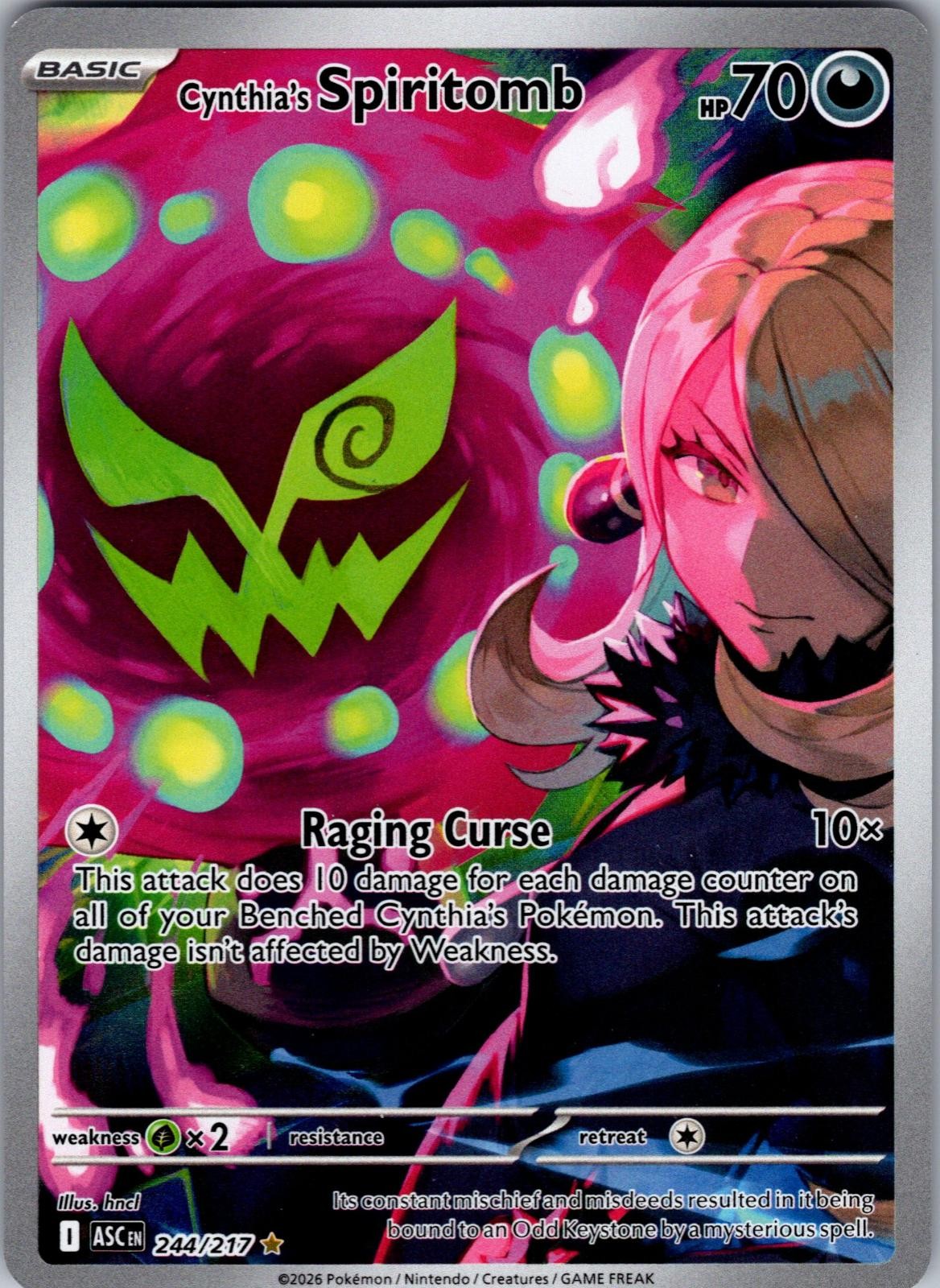 Cynthia's Spiritomb 244/217 Illustration Rare Ascended Heroes Pokemon Holo NM