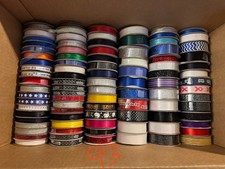 Craft Sewing Ribbon Lot of 168 Spools Thin/Wide Plain Colors/Patterns NEW/USED