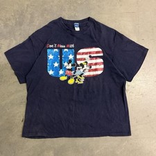 Vintage 90s Disney 1990s Made In USA Mickey Mouse USA Patriotic Graphic Tee XL