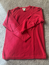 L.L.Bean Red 100 Cotton Knit Crew Neck Pullover Sweater Logo Solid S