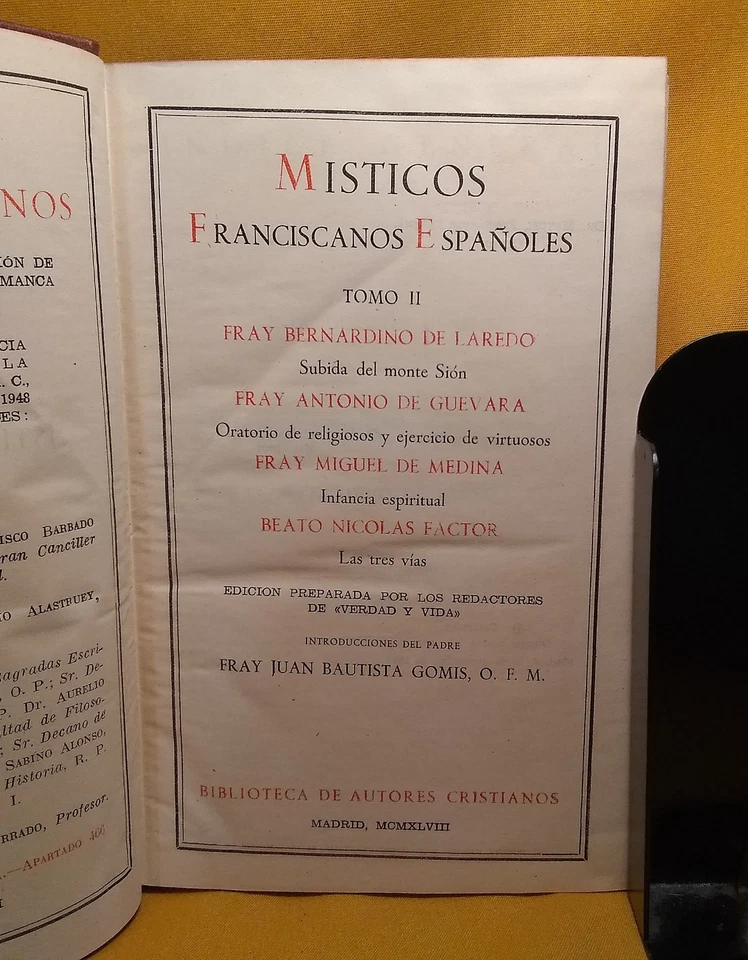 Misticos Franciscanos Espanoles, tomo II & III, HC Spanish Text, Catholic - Image 2 of 4