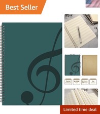Blank Sheet Music Composition Manuscript Staff Paper Art Music Notebook Black...