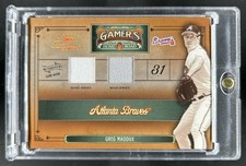 2005 Donruss Timeless Treasures Greg Maddux Home Road Gamers Duos Jersey #/100