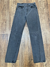 Vintage Levi's 501 Jeans Size 32x36 Black Faded Denim USA Made 90s Pants