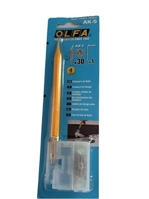 AK-5 OLFA Designer Art & Craft Knife w/ 30 Blades, 1 Art Needle, & Knife Stand