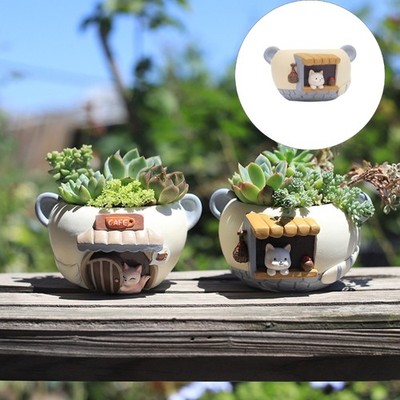 Resin Succulents Planter Natural Texture Design Lightweight Decorative Plant