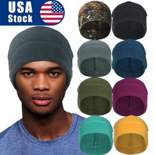 Men Women Thermal Skull Cap Winter Warm Windproof Fleece Ski Cycling Beanie Hat