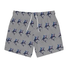 Ocean State Styles Swim Trunks Patriotic Shark Print Men