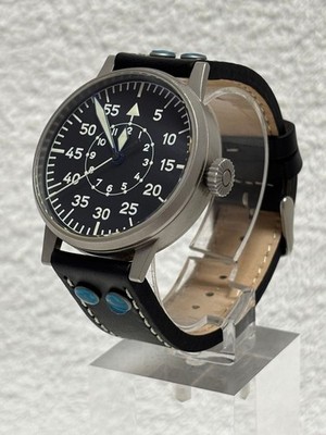 LACO FL23883 Pilot Watch Automatic Black Dial German Made Boxed Extra Straps