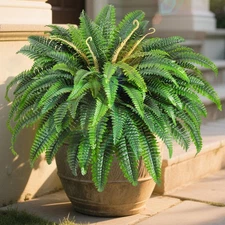 48" Artificial Ferns Plants for Outdoors Indoors, Large UV Resistant 95 Leave...