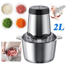 300W Electric Food Vege Chopper Food Processor Kitchen Meat Grinder Mixer 2L US