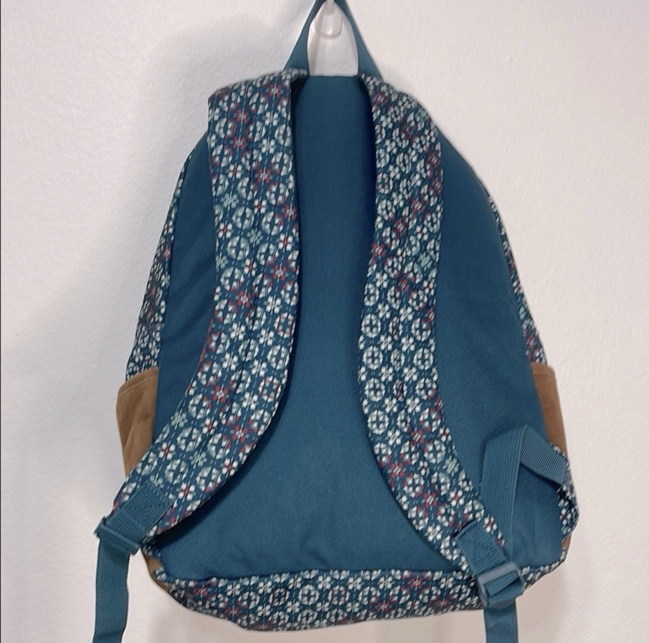 Roxy Blue/Brown Geometric Pattern Backpack EUC No… - image 5