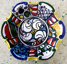 Piatto In Ceramica Di Caltagirone. Dipinto A Mano. Artigianato siciliano