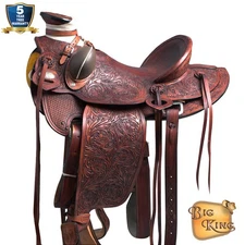 55BH 17 In Hilason Western Horse Wade Saddle American Leather Ranch Roping