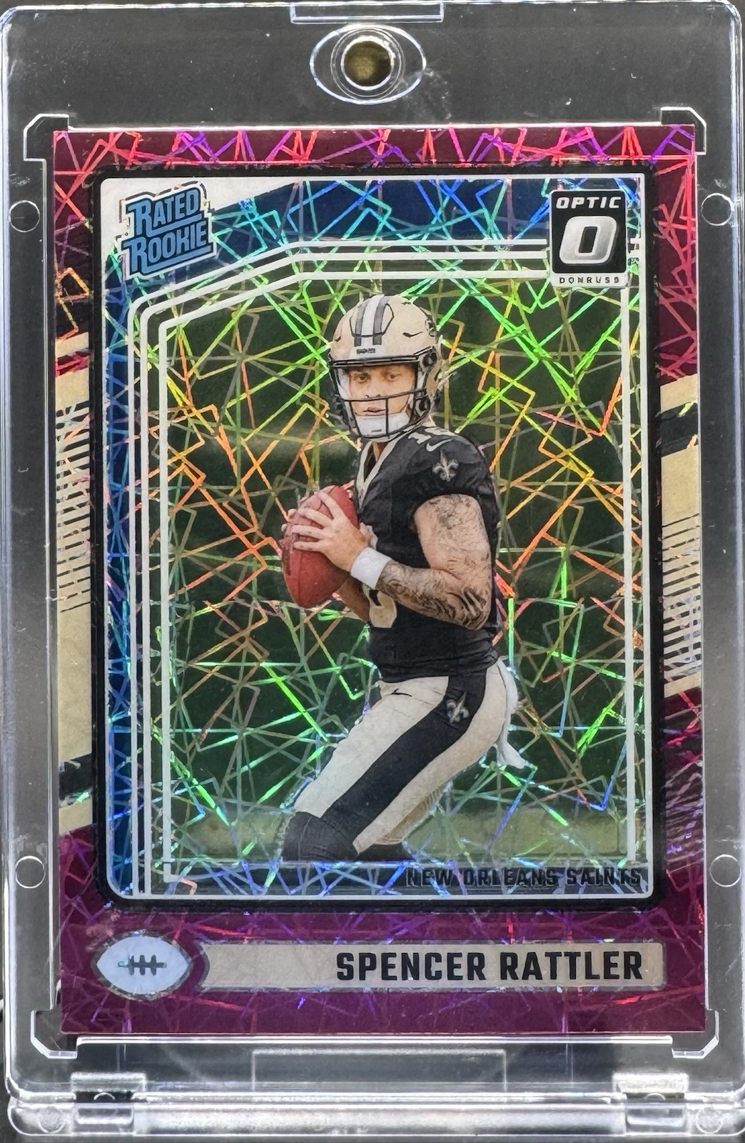 2024 Donruss Optic Spencer Rattler Pink Velocity Prizm #289 6/80 Rookie RC
