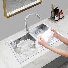 Drop-In Stainless Steel Double Bowl Kitchen, Bar and Laundry Utility Sink