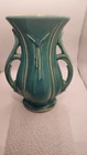 Vintage McCoy Aqua  Vase, Double Handled 1940's