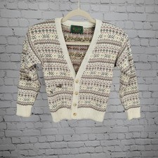 VTG Fairbanks Multicolor Fair Isle Buttoned Long Sleeve Cardigan Sweater Kids 10