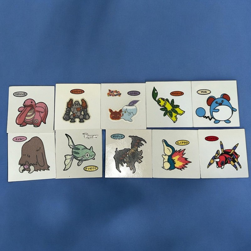 Pokemon Bread Stickers Set of 13 Vintage Stickers From Japan MARILL Piloswine