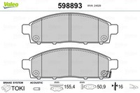 598893 Valeo Bremsbelagsatz, Scheibenbremse FüR Fiat,Mitsubishi,Mitsubishi (Gac)