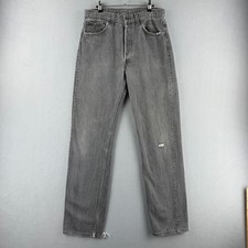 Vintage Levis Jeans Mens 34x34 fits 32x33 501 Gray Denim 90s Made in USA