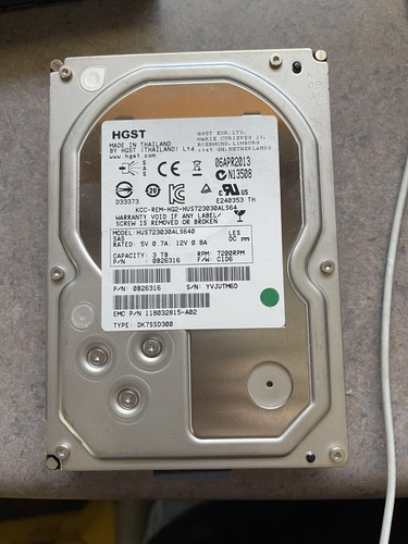 HGST 3TB 7.2K 6Gb/s 3.5" Hard Drive Server Desktop HUS723030ALS640