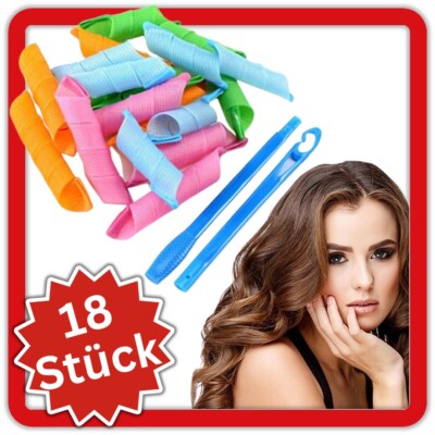 Spiral Lockenwickler Set Spiralwickler Spirallocken mit Styling Haken 18 Stück