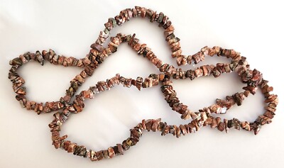 Genuine Leopard Skin Jasper gemstone drilled polished chip beads NEW strand