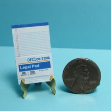 Dollhouse Miniature Replica Legal Notepad Tablet Lined  Real Pages and Sleeve