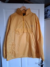 Cotton Traders Yellow Pullover Henley Waterproof Jacket With Hood Size S/m
