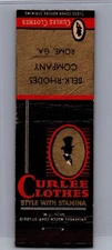 Matchbook Cover - Curlee Clothes Belk Rhodes Co Rome Georgia GA MB31