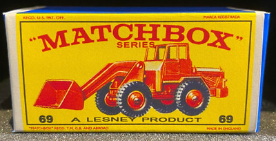 Matchbox Lesney  No 69 Hatra Tractor Shovel Empty Repro E Style Box*.