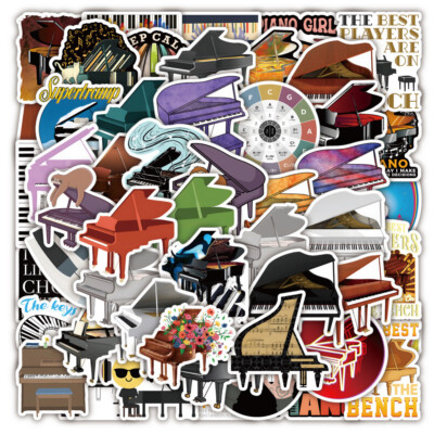   50pcs Piano Style Stickers Piano Music Style Stickerbomb Decal