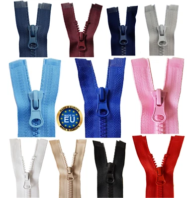 MARKENLOS Reißverschluss Kunststoff teilbar grob 5mm- 20 25 30 35 40 50 60 70 cm - Zipper