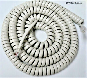 Cool White 25 Ft LONG Handset Cord Phone Replacement Curly Coil  New in Bag