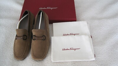 New in box SALVATORE FERRAGAMO Antigua Brown Suede Men  display picture 1