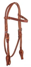 Western Horse Oiled Leather Browband Headstall Bridle with Quick Change Bit Ends