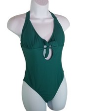 Vigoss green criss cross one piece swimsuit women medium