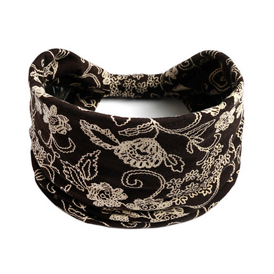 Geknotetes Stirnband Mit Paisley-Muster – Schwarz, Ca. 15x20 Cm – Boho-Haarband Für Damen, Rutschfest