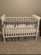New Arrivals Grey Crib Bedding  Washed Linen in Gray Collection