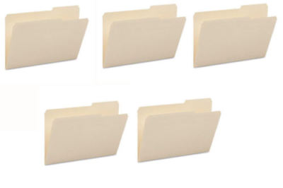 NEW 5 PACK Smead File Folder 2/5 Cut Tab Right Position Legal Size Manila 5P#518
