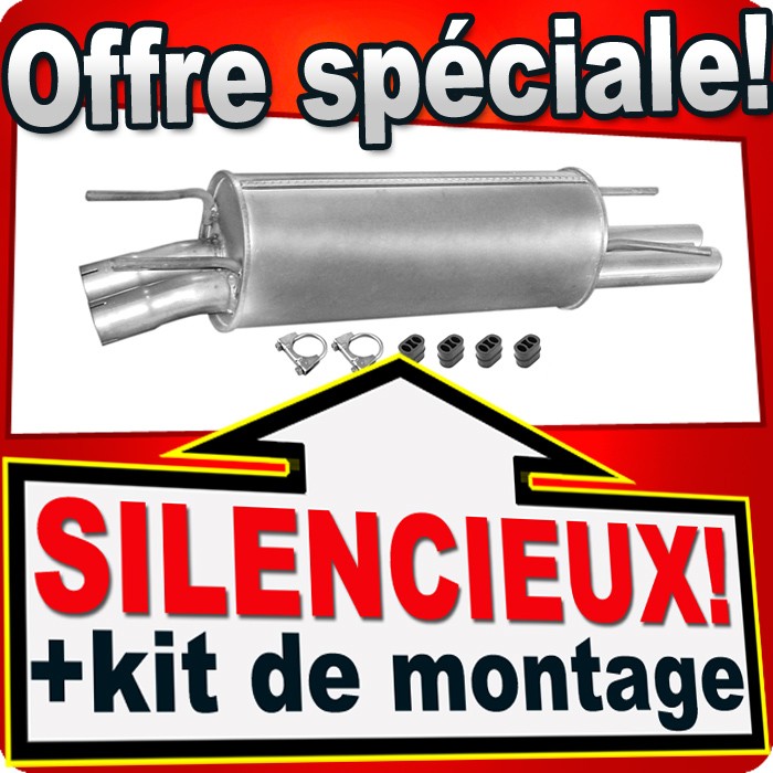 Silencieux arrière pour Opel Omega B 3.0 et 3.2 V6 en acier aluminisé