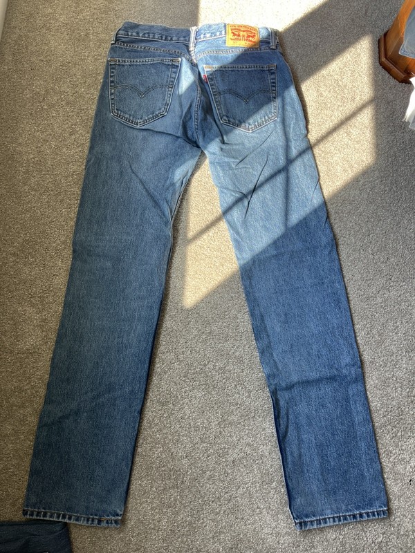 Levis 505 Jeans Men 32x36 Blue Button Fly Original Fit Pants Dark Wash Denim