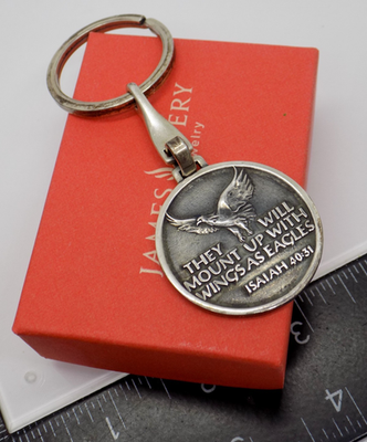 RARE James Avery Sterling Silver 925 Eagle Religious Keychain